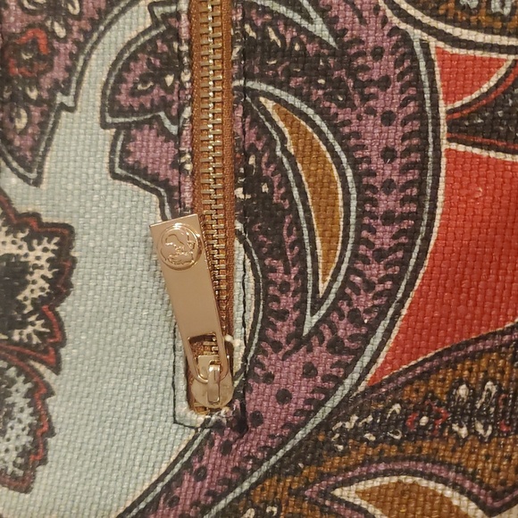 Spartina 449 Boho Linen & Leather Paisley Shoulder Bag “Daufuskie Island” - Picture 8 of 11